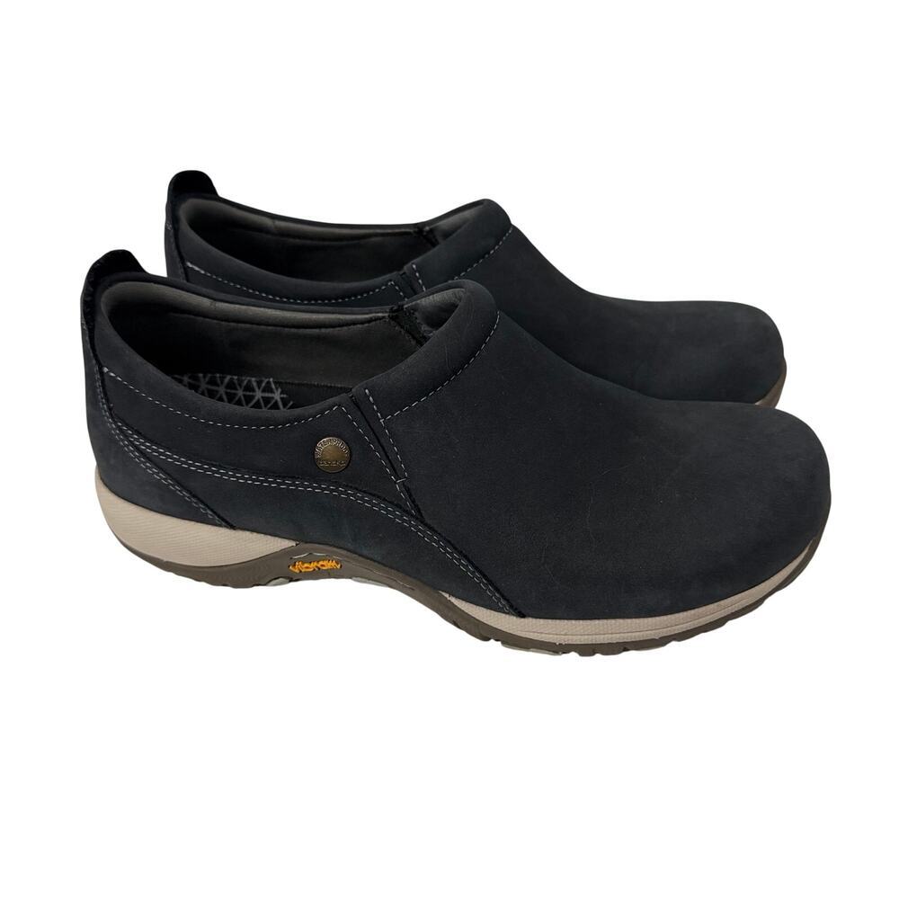 Dansko Patti Shoes Women's Size 9 Navy Blue Leather Slip On Waterproof Vibram 39